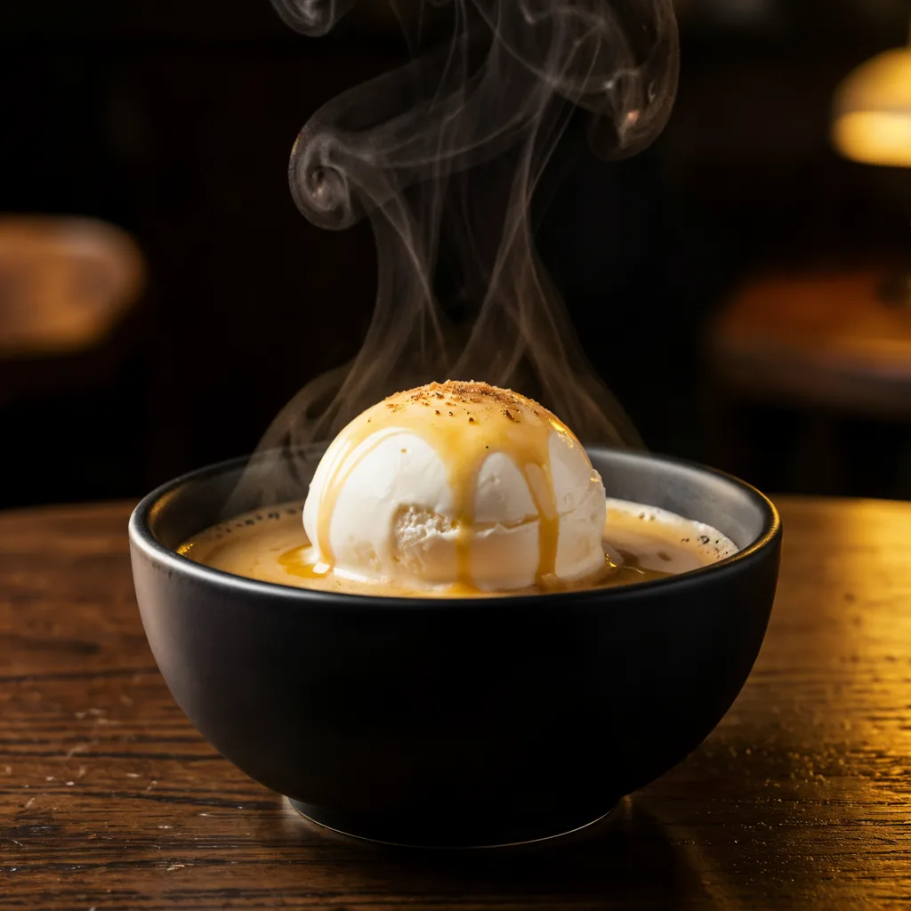 Affogato: Vanilleeis, übergossen mit heißem Espresso